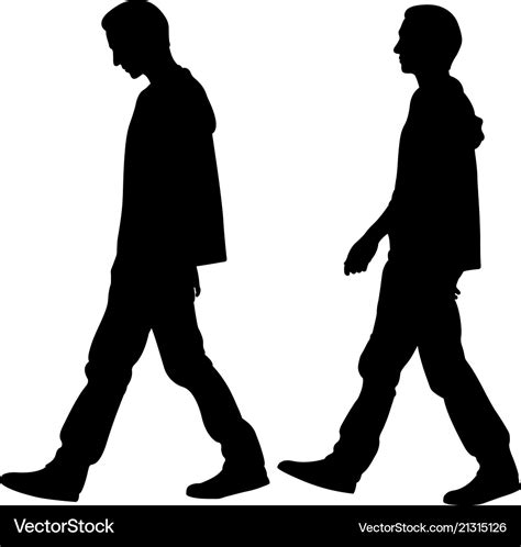 Walking Man Silhouette Vector