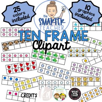 Ten Frame Clipart by The Smarter Teacher | TPT