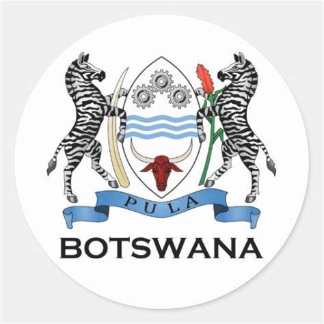 BOTSWANA - flag/emblem/coat of arms/symbol Classic Round Sticker | Zazzle