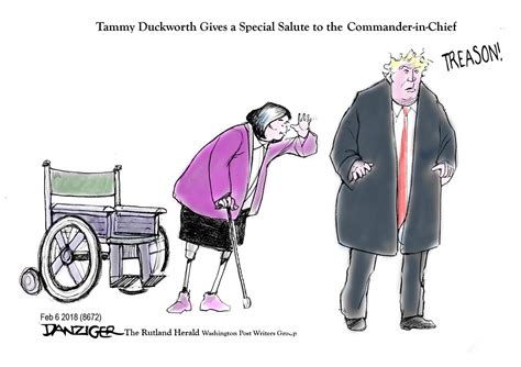 Tammy Duckworth Salutes - Danziger Cartoons