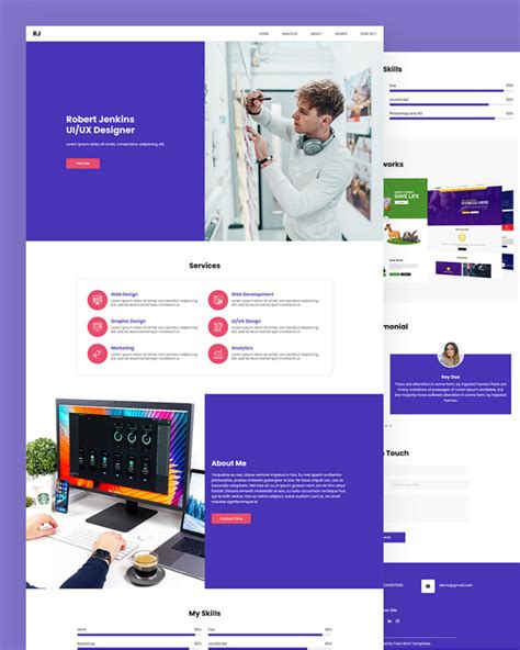 RJ – UI/UX Designer HTML Template Free