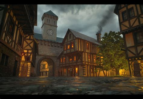 Medieval Inn, René Aigner | Medieval aesthetic, Fantasy town, Fantasy city