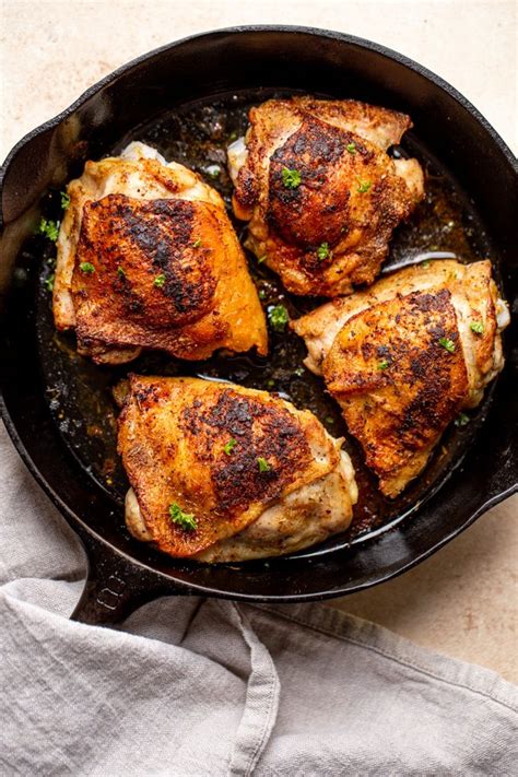 Pan-Roasted Chicken Thighs (Bone-In) - Miss Allie's Kitchen