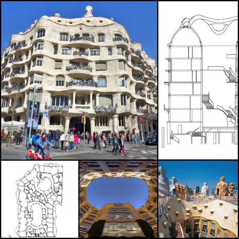 【Famous Architecture Project】Casa Mila-Antoni Gaudi-Architectural CAD