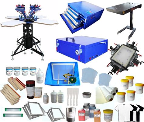 Techtongda 4 Color Silk Screen Printing Kit Press Printer Flash Dryer Supplies Screen Printing ...