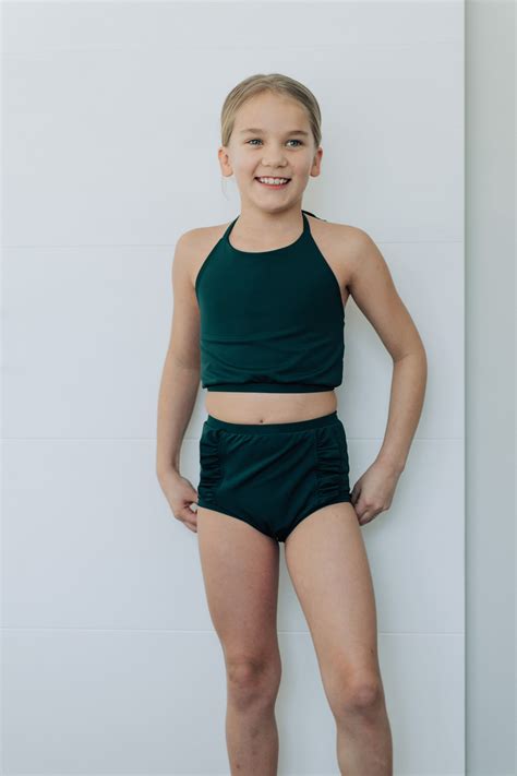Little Girl Swimsuit l 2 Piece Swim Set l High Neck Halter | Etsy