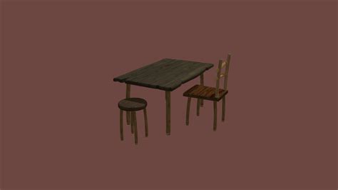 Stylized TABLE-CHAIR - Download Free 3D model by GAM-DES [18d61d8] - Sketchfab