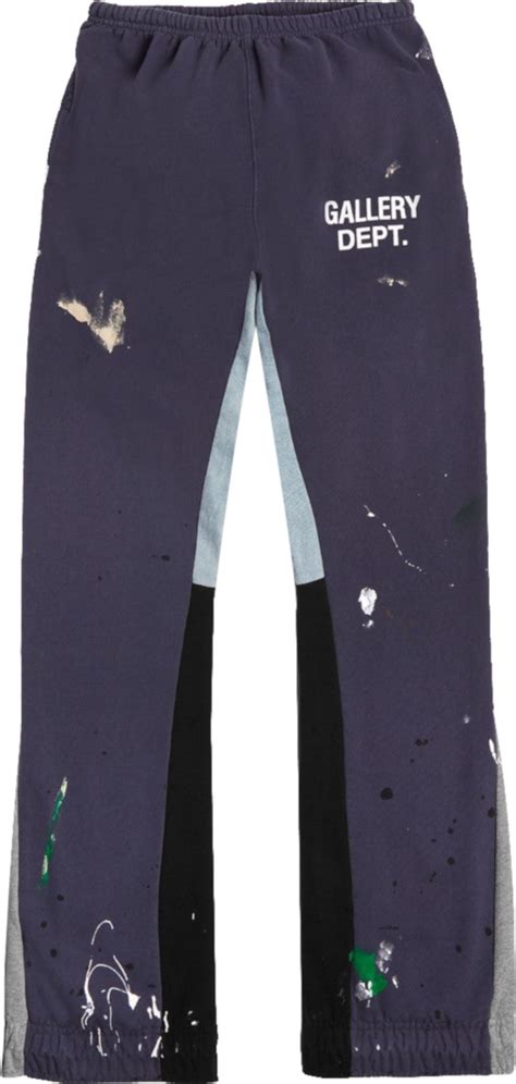 Gallery Dept. Navy Paint Splatter Flared Sweatpants | INC STYLE