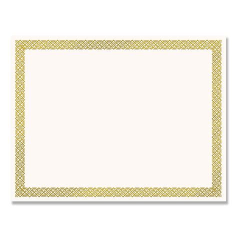 Great Papers Foil Border Certificates, 8.5 x 11, Ivory/Gold, Braided, 12/Pack - BuyDirect