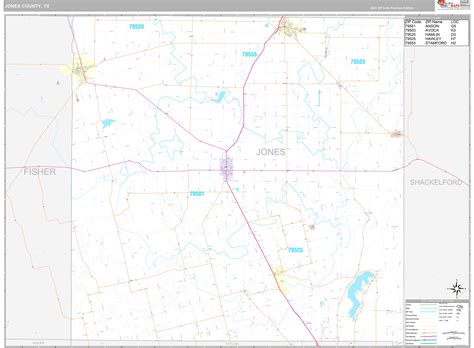 Jones County, TX Wall Map Premium Style by MarketMAPS - MapSales