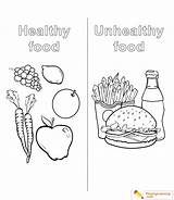 Healthy And Unhealthy Foods Coloring Pages sketch template