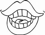 Mouth Coloring Lips Pages Colouring Clipart Lip Nose Smile Clip Sheet  sketch template