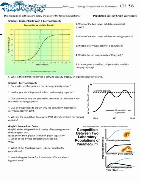 50 Population Ecology Graphs Worksheet Answers