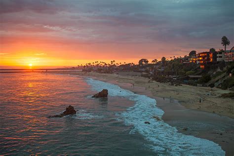 Sunset Over Corona Del Mar Beach Photograph by Cliff Wassmann