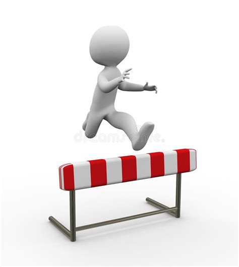 3d Man Hurdle Jump Royalty Free Stock Photos - Image: 19664718