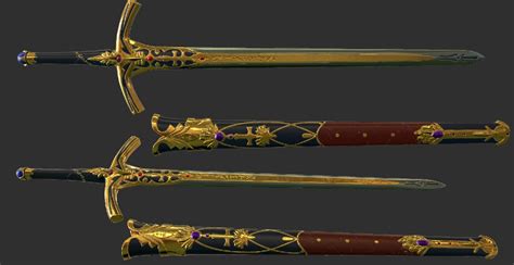 Caliburn Sword and Sheath 3D model - Download Free 3D models