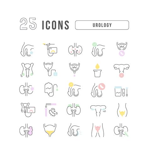 Set of linear icons of Urology 10560464 Vector Art at Vecteezy