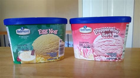 Belmont Egg Nog Ice Cream and Peppermint Bark Ice Cream | Aldi Reviewer