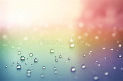 Small Raindrops on Light Rainbow Gradient Color Background Generative ...