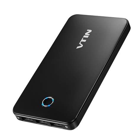 Vtin 12000mAh Power Bank External Battery 3 USB Output Portable Charger ...