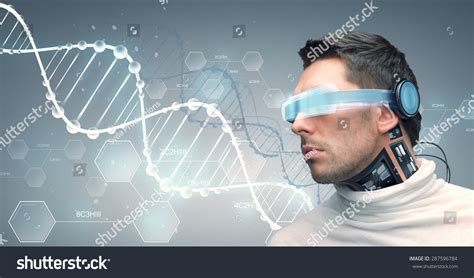 People, Technology, Future And Progress - Man With Futuristic Glasses ...