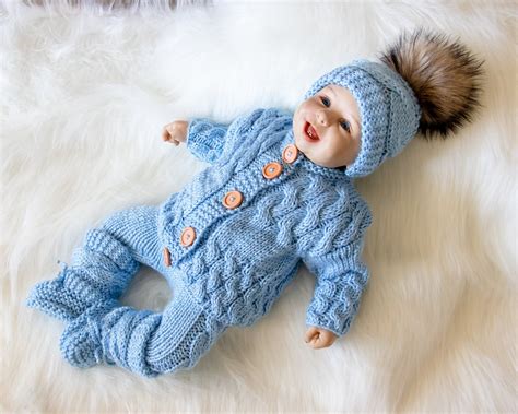 0-3 Months Baby Boy Coming Home Outfit Blue Outfit Hand, 57% OFF