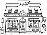 Cafe Coloring Page  sketch template