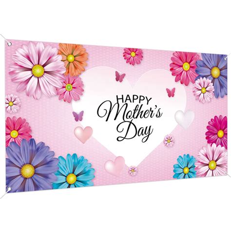 Buy Happy Mothers Day Backdrop Banner 78 x 43 Inch Large Size Mothers Day Banner Background ...