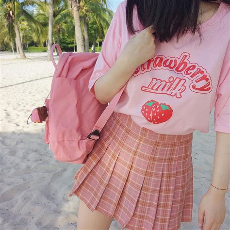 STRAWBERRY MILK PINK OVERSIZED SHORT SLEEVE TSHIRT 💝Use coupon “ITPIN” to get 10% OFF entire ...