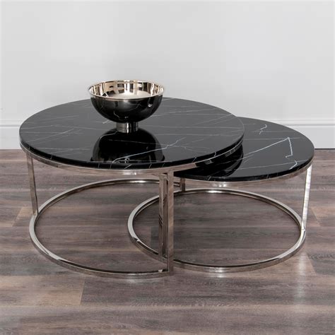 Real Black Marble Coffee Table - Nest of 2 – Native Home & Lifestyle