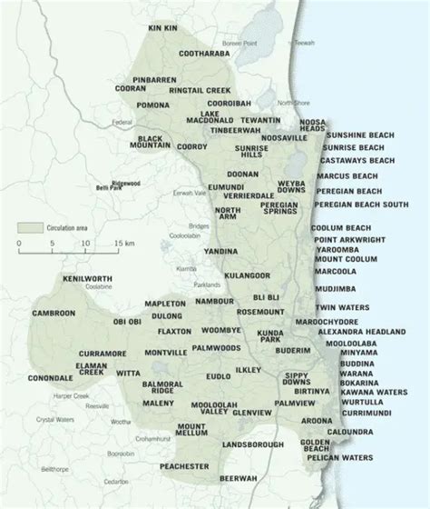 Sunshine Coast Map - Hinterland & Suburbs, Queensland