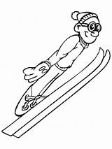 Skiing coloring Pages sketch template