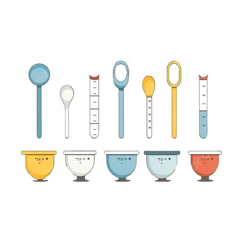 Flat Color Measuring Cups And Spoons, Spoons, Measuring Cups, Clipart ...