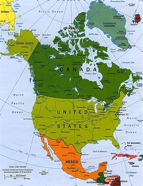 North America States Map