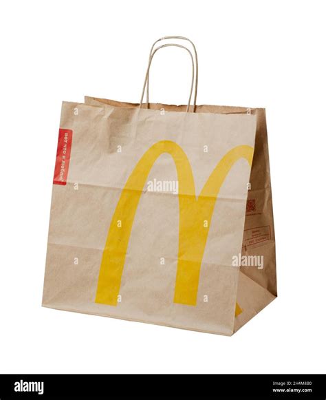 Moscow, Russia - 12 April 2020: Paper bag of food from McDonald's ...