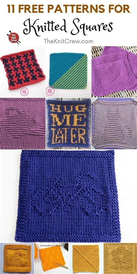 11 Free Knitted Square Patterns For Beginners - The Knit Crew