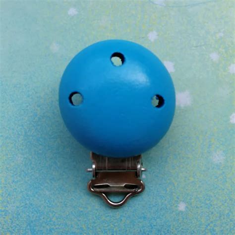 25PCS Sky Blue Color Natural Wood Baby Dummy Holder Clips-in Pacifier from Mother & Kids on ...