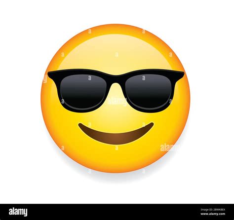 High quality emoticon with sunglasses.Emoji vector. Cool smiling Face ...