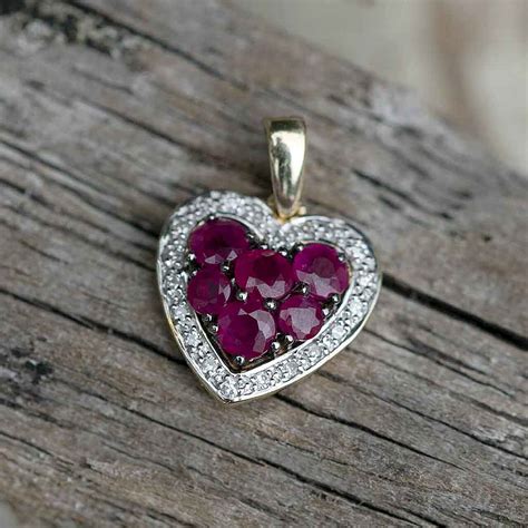 Ruby And Diamond Gold Heart Necklace | domundocoaching.com