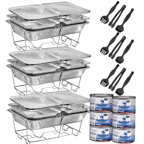 Buy Disposable Chafing Dish Buffet Set, Food Warmers for Parties, Complete 33 Pcs of Chafing ...