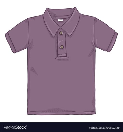 Single cartoon - purple polo shirt Royalty Free Vector Image