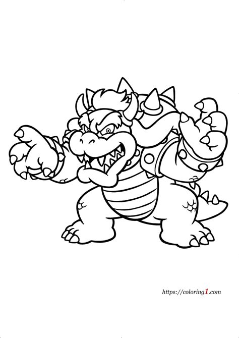 Bowser Mario Coloring Pages - 2 Free Coloring Sheets (2021) | Mario coloring pages, Super mario ...