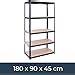 G-Rack Garage Shelving Units - 5 Tier Storage Rack Shelves Shelf Unit - 180x90x45 cm - 1 Bay ...