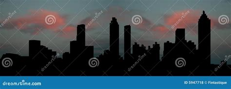 Atlanta Skyline Circle Black And White Vector Illu | CartoonDealer.com #43063589