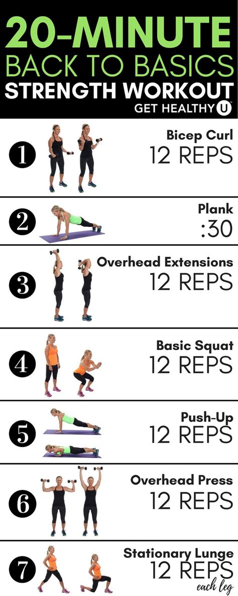 20-Minute Back To Basics Strength Workout | Strength training routine, Strength training for ...