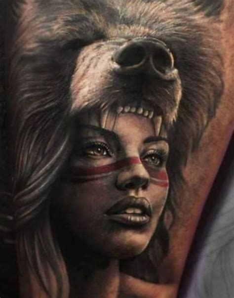 12+ Best Bear Headdress Tattoo Designs in 2021 | Headdress tattoo ...