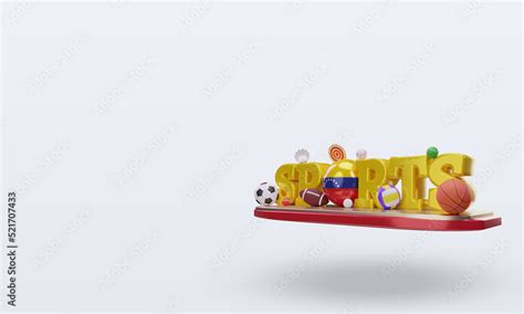 3d sports day Venezuela flag rendering right view Stock Illustration ...