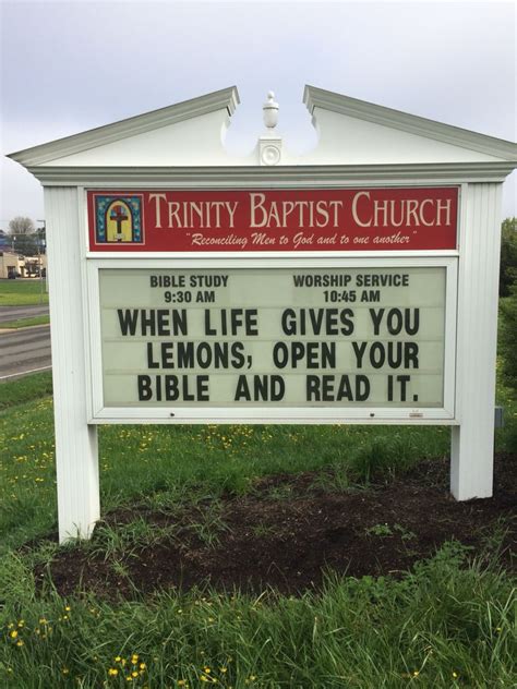 Trinity Baptist Church Christiansburg, Va Church sign | Church signs, Funny church signs, Church ...