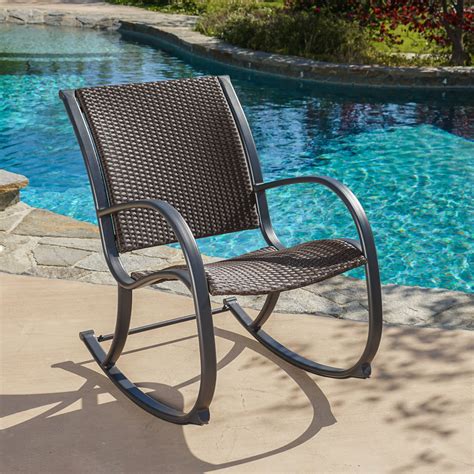 Shop Gracie's Outdoor Wicker Rocking Chair by Christopher Knight Home - On Sale - Free Shipping ...