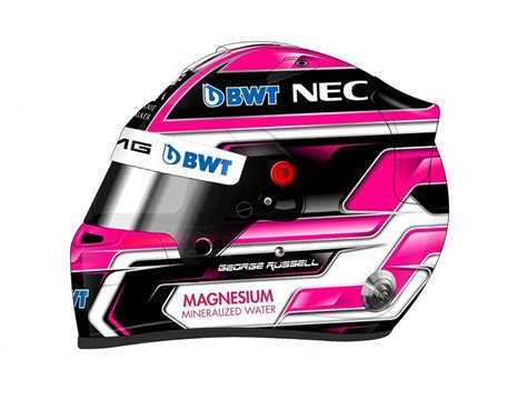 Helmet designs of test driver George Russell (Force India) from 2017 ...